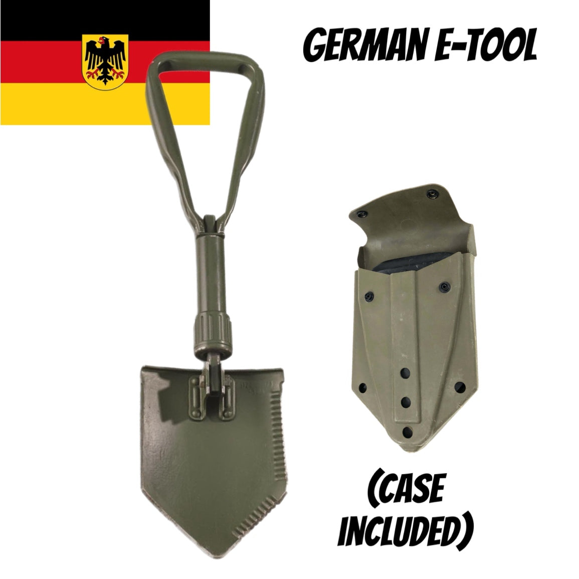 German E-Tool - Military Trifold Shovel - Used