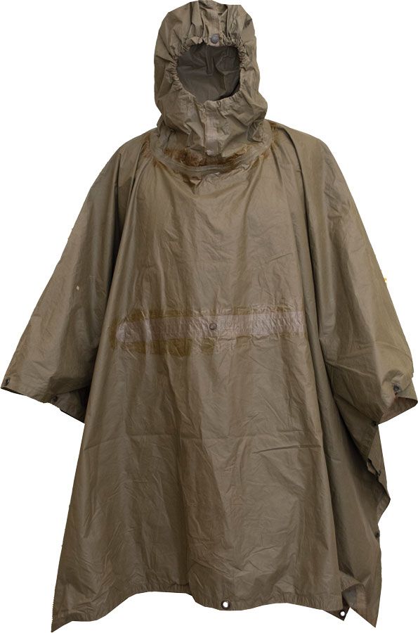 German Issue OD Poncho - Used