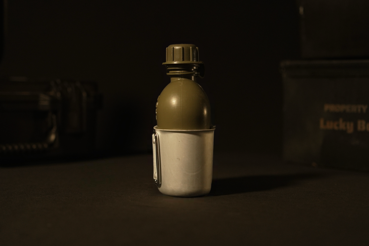 Austrian Canteen Cup Bundle with cup/ OD cover - Like New